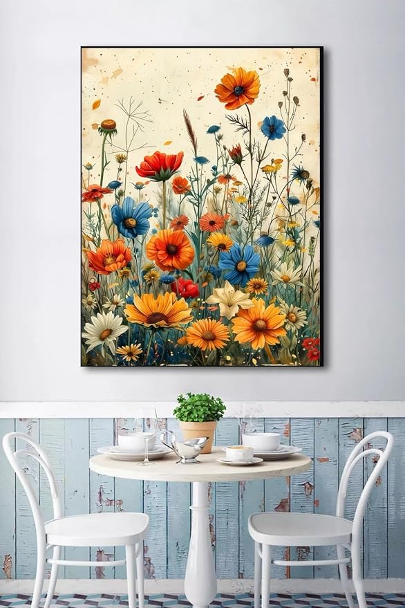 Flower Diamond Art Kits for Adults, 5D Diamond Painting for Adult Beginners | DIY Full Drill Round Gem Painting Dot Art for Adults，Home Wall Decor 11.8x15.7 Inch