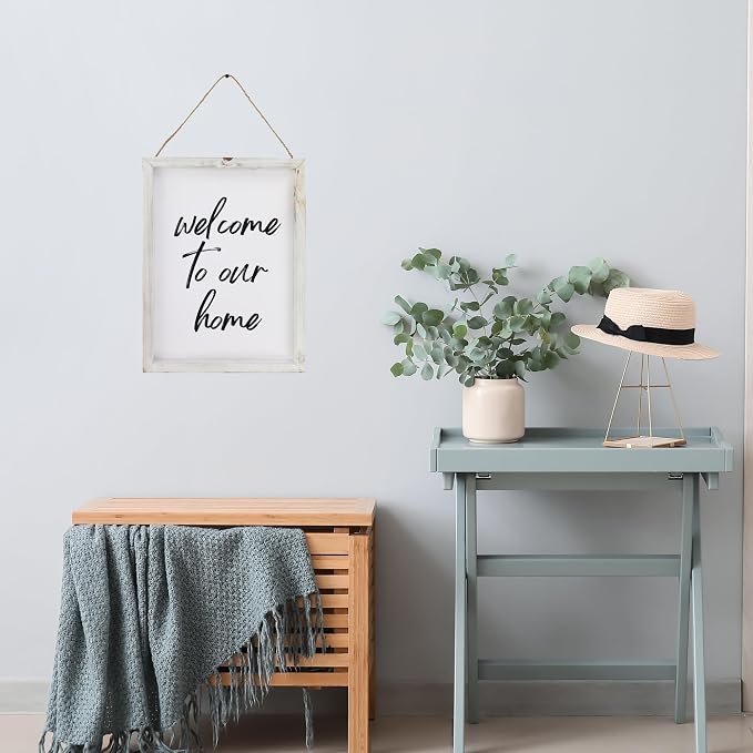 Hampton Art Framed Wood Sign 12"x16" White – Wood Panel Canvas for Crafts, DIY Painting, Wooden Board for Home Décor, Art Projects, Signs & Personalized Designs