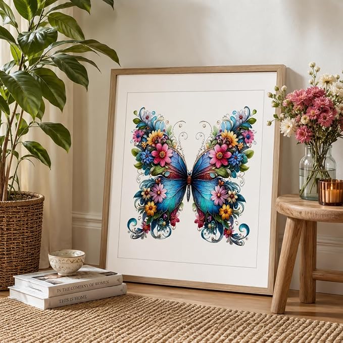 5D Diamond Painting Kits for Adults,Butterfly Diamond Art 13.7X13.7 inch