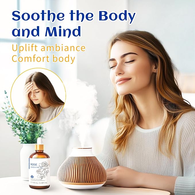 HIQILI Rose Essential Oil for Skin, Diffuser & Candle Making