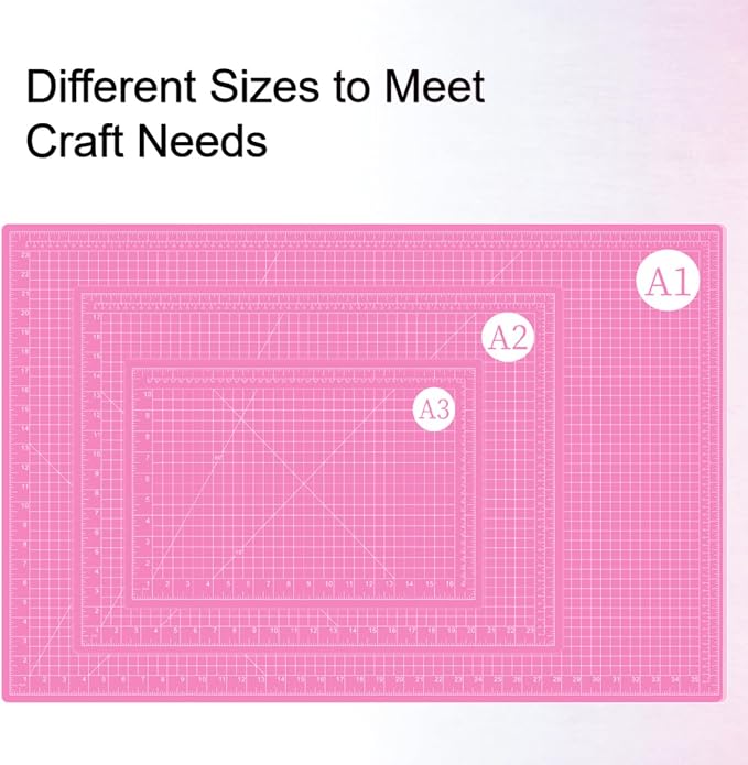18"x24" Self Healing Cutting Mat, Sewing Mat for Crafts, Double Sided 5-Ply Table Cutting Board for Fabric Quilting Leather Modeling Hobby Project, Pink