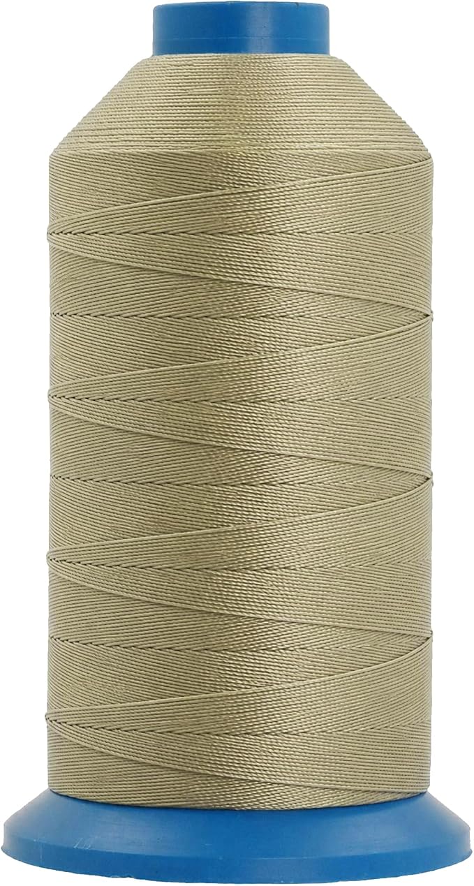 Mandala Crafts Size 138 420D T135 Beige Bonded Nylon Thread, 1250 YDs