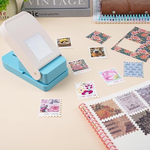 BAOFALI Extra Large Stamp Punch, 2.5x2.1inch Postage Stamps Punch, Portable Lever Craft Hole Cutter Puncher, Stamp Shaped Paper Puncher, Paper Punches for Journaling Crafting DIY Scrapbooking Crafts