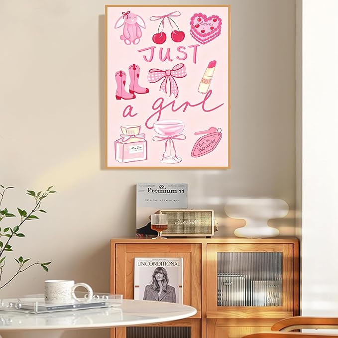Pink Cherry Diamond Art Kits for Adults Diamond Painting Kit for Beginner | 5D DIY Funny Cute Vintage Diamond Dots Full Drill Crafts for Gem Art Dot Art for Adults Home Wall Decor for Teens 12x16 in