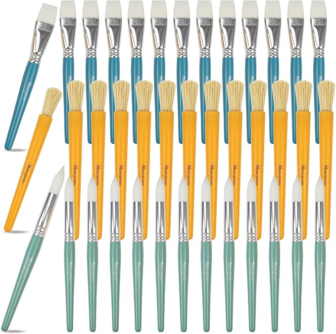 Kids Paint Brushes Bulk, 36PCS Classroom Paint Brushes for Kids