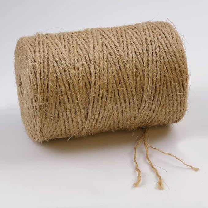 PerkHomy Natural Jute Twine 600 Feet Long Twine String for Crafts Gift Wrapping Packing Gardening Crochet Knitting Macrame Decor (Brown 2mm * 600feet) (Pack of 3)