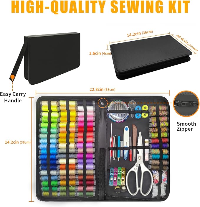 66 Color Sewing Kit for Adults,305 Pcs Portable Needle and Thread Kit
