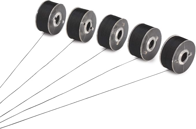 Simthread 25pcs Size A SA156 90WT Prewound Bobbin Thread - Black