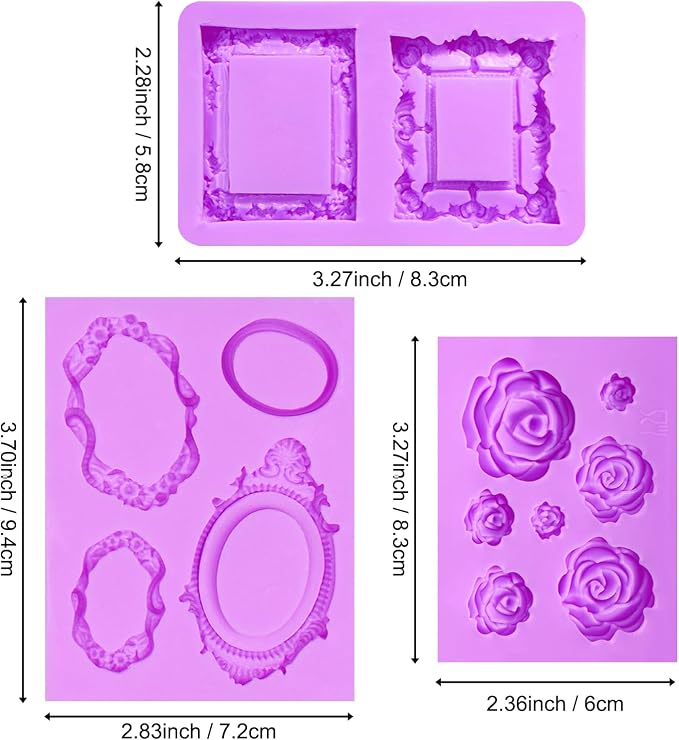 Picture Frame Chocolate Molds Set of 3
