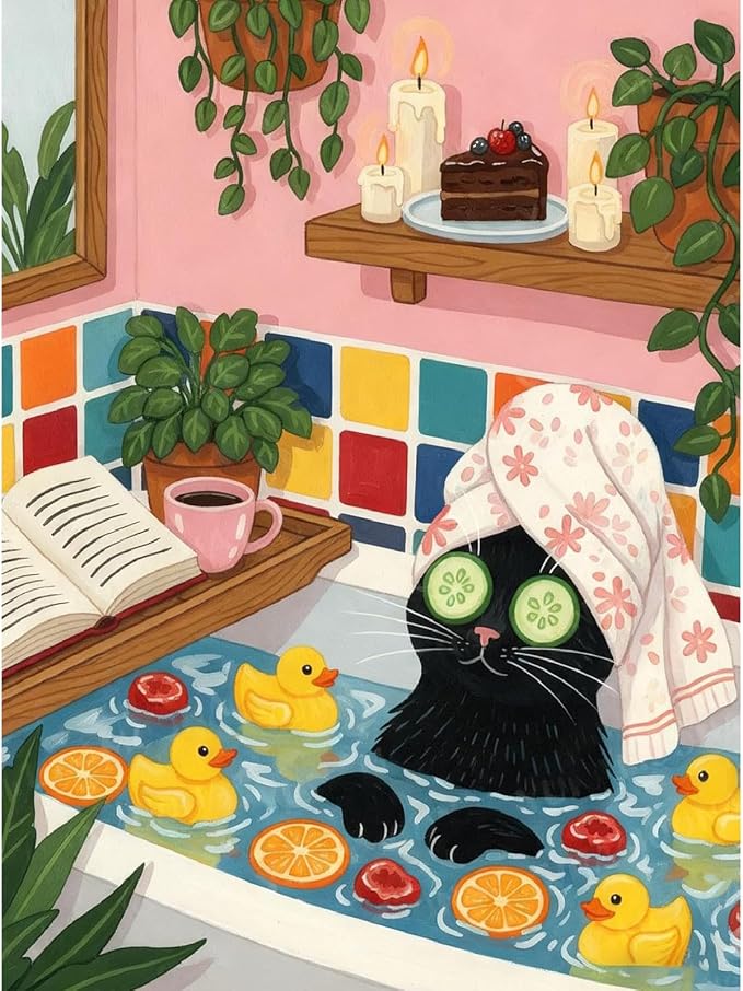 Black Cat Diamond Art Kits for Adults Diamond Painting Kit for Beginner