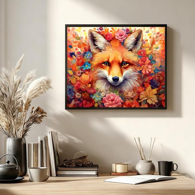 AUKELHJ Paint by Numbers Kit for Adults Beginner, Fox, 16X20 Inch | Paint by Number for Adults, Beginner Friendly, High-Definition Color Canvas, Stress Relief, Home Decor, Gifts, Unframed