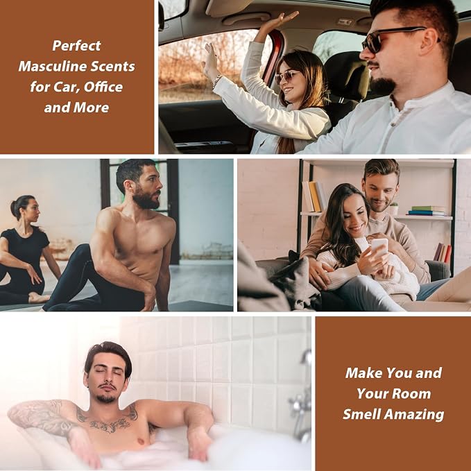 FUHITIM Fragrance Essential Oils Gentlemen's Set（6 * 10ML） | The Essential Oil Used for Candle Making,Soap Making Fragrance and Aromatherapy Machine Fragrance Contains 6 Different Scents