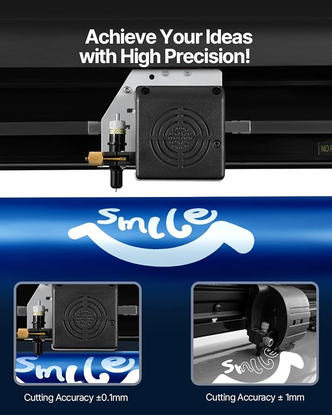 VEVOR 28-inch Cutting Machine for Vinyl, Features LCD Screen, Dual Adjustable Spring Rollers for Sign Crafting, Includes Signmaster for Creative Design & Cutting
