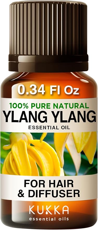 Kukka 100% Pure Ylang Ylang Essential Oil for Skin, Diffuser, 1.02 Fl Oz | Undiluted Ylang Ylang Oil for Floral Diffuser Blends, Scalp & Hair Care, Skin Balancing & Perfume Making