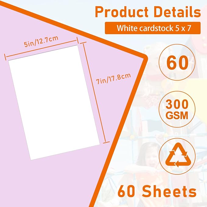 Guakicae 60 Sheets White Cardstock 5 x 7 Thick Paper 110lb