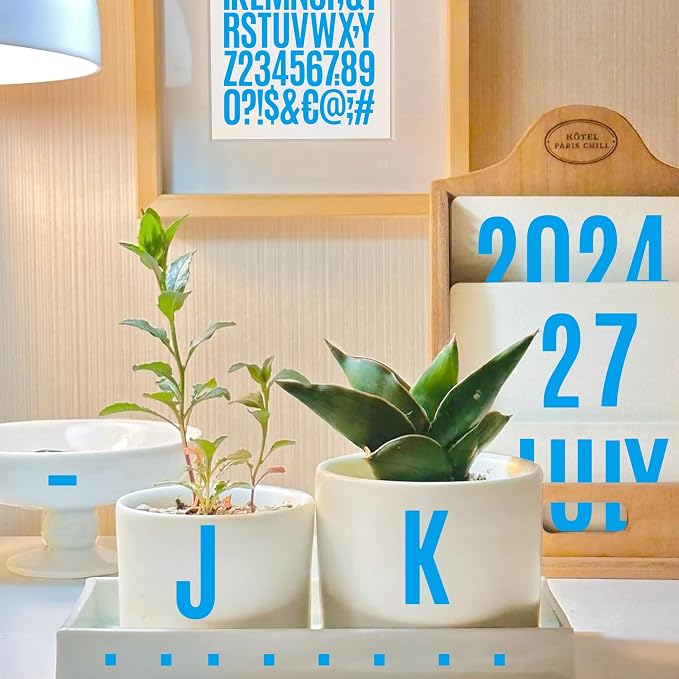 Letter Stickers 30 Sheets 1500 PCS Large Alphabet Sticker 2 Inch Vinyl Self Adhesive Stick on Stickers for Water Bottles Cup Mailbox Number Address Crafts Scrapbook Bulletin Board Decor (Light Blue)
