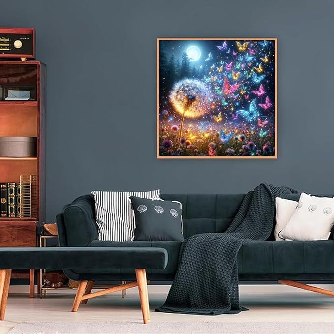 Diamond Art Kits for Adults,Light Colorful Butterfly Diamond Painting