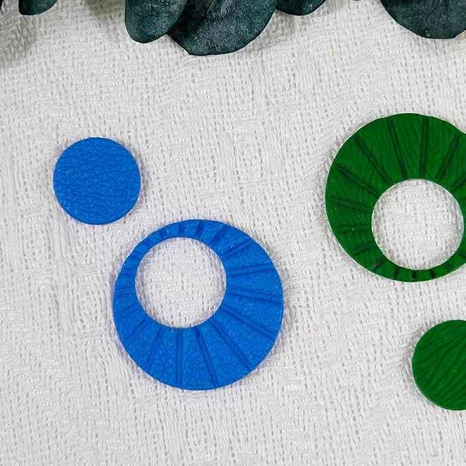 Xaekicr Sunburst Ring Polymer Clay Cutters – Textured Circle Clay Cutters and Tools for Polymer Clay Jewelry Making and DIY Earrings