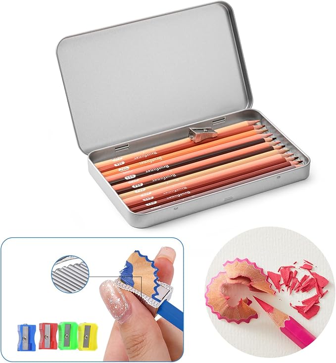 12 Skin Colored Pencils,Oil Based Colored Drawing Pencil Set for Adults Coloring Books Drawing Sketching Art Supplies