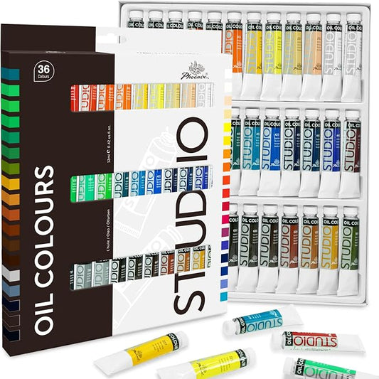 PHOENIX Oil Paint Set - 36x12ml/0.4 Fl Oz Tubes, Non-toxic Oil Based Paints for Canvas Craft Painting, Oil Painting Supplies for Artists, Adults, Beginners