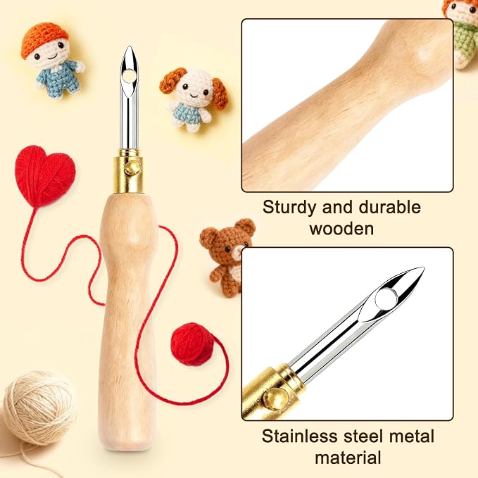 AUGSUN 39Pcs Punch Needle Kit for Craft Beginner Punch Embroidery Kit
