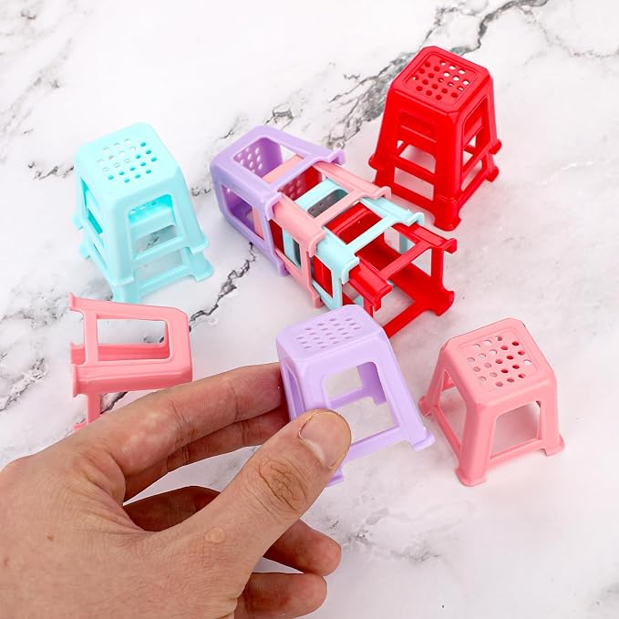 12 Pcs Canvas Stands for Mini Canvas Feet Risers - Fluid & Acrylic Pouring Paint Supplies - Solid Color Plastic Paint Pouring Tools