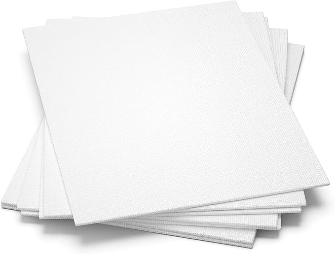 GOTIDEAL Canvases for Painting, 11x14 inch of 7 Pack, 100% Cotton | Professional Primed White Blank Flat Canvas Panels, Artist Canvas Boards for Acrylics Painting, Oil Watercolor Tempera