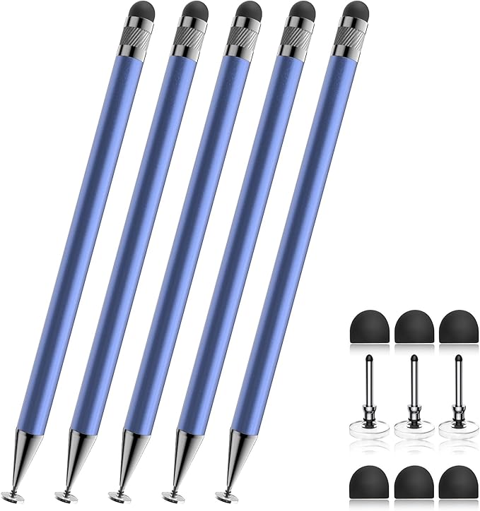 Bopomofo Stylus(5 Pcs),2-in-1 Stylus Pen for Touchscreen,Stylus Pen | Metal Barrel,Suitable for Apple(iPhone/ipad)/Nintendo Switch/Samsung/Google/Microsoft/Android Tablets Touch Screen Devices