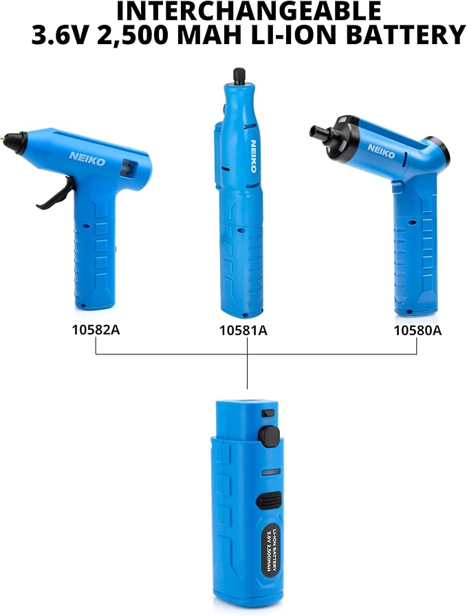 NEIKO 10581A Cordless Rotary Tool Kit, 46 Piece 3.6V Electric Engraving Pen, 1/8" Collet Rechargeable Mini Grinder, Handheld Mini Sander, 44pc Power Rotary Tools Accessory kit, Quick Change