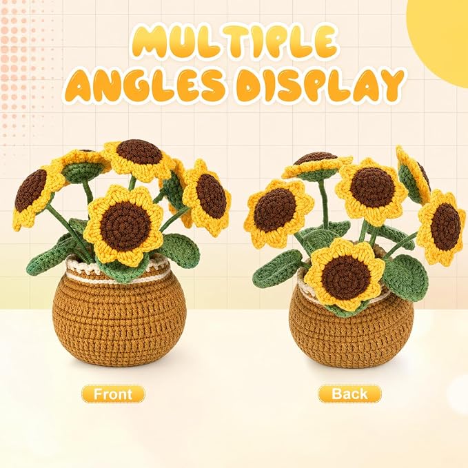 Crochet Kit for Beginners, Crochet Plant Kit,Knitting Kit(Sunflower)