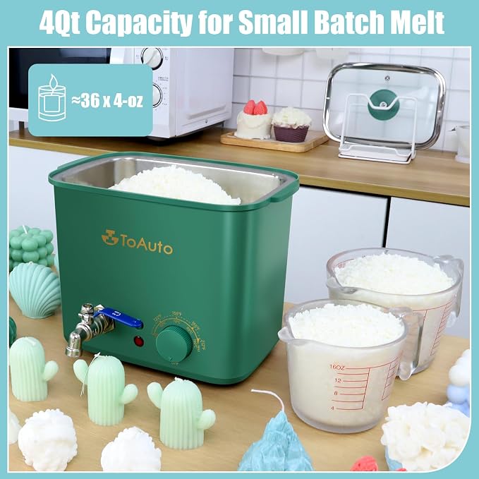 TOAUTO 8Lbs Wax Melter with Quick Pour Valve for Candle Making