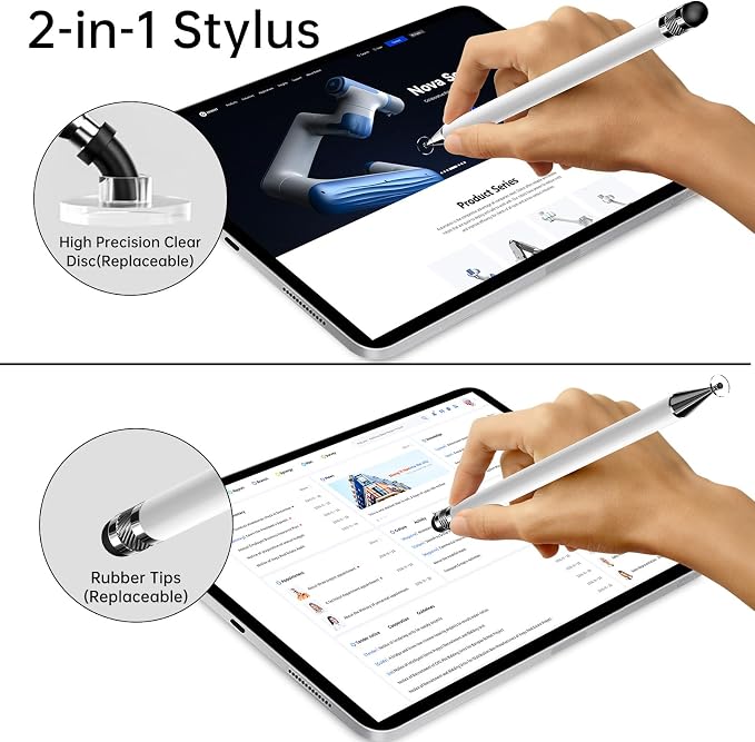 Bopomofo Stylus(5 Pcs),2-in-1 Stylus Pen for Touchscreen,Stylus Pen | Metal Barrel,Suitable for Apple(iPhone/ipad)/Nintendo Switch/Samsung/Google/Microsoft/Android Tablets Touch Screen Devices