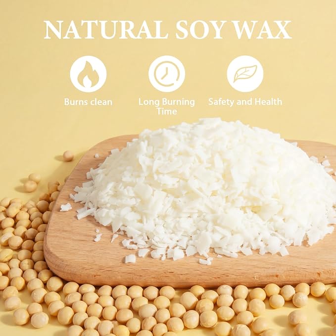 FUHITIM Soy Candle Wax Kit for Candle Making 10 lbs Bag | Natural Soy Wax Flakes, No additives 100 Cotton Candle Wicks,Fragrance Oils, Dried Flowers, DIY Set for Home Crafting