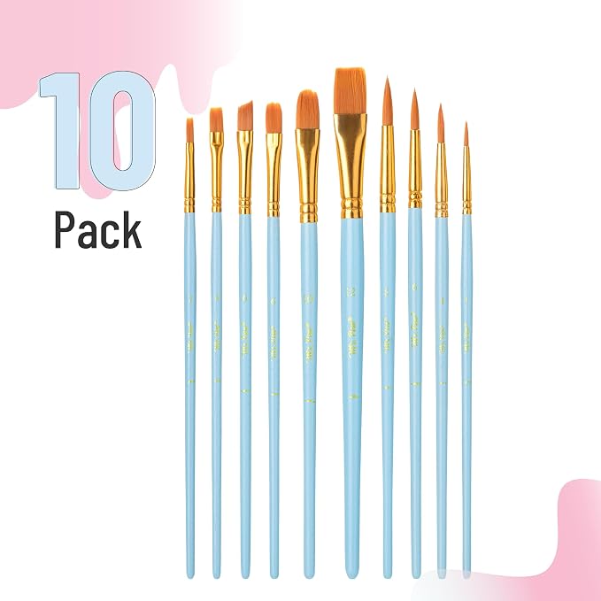 Mr. Pen- Acrylic Paint Brushes Set, 10 Pack, Round & Pointed Tip