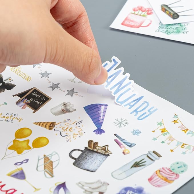 Aesthetic Monthly Planner Stickers - Holiday Sticker Set for Your Calendar