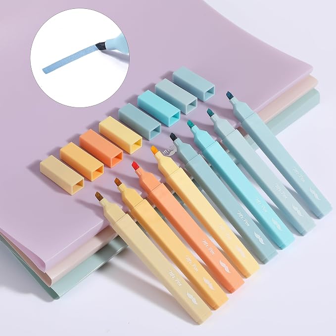 Mr. Pen- Aesthetic Highlighters No Bleed, 8 Pack, Assorted Colors | Chisel Tip, Cute Highlighters Assorted Colors for Journaling, Highlighting, Underlining, Fast Dry, Back to School Supplies