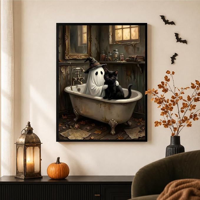 Mandun Halloween Paint by Numbers Kit for Adults, 16x20 inch | DIY Painting Kits Crafts for Adults, Relieve Stress, Frame Canvas, Wooden Easel, Gift Box, Home Wall Decor