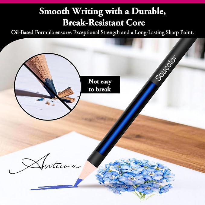 Soucolor 72 Colored Pencils for Adult Coloring Book,Back to School Supplies | Vibrant,Soft Core,Smooth Coloring Pencils for Kids Beginners Sketching, Drawing, Blending,Shading,Arts & Crafts Supplies Gift