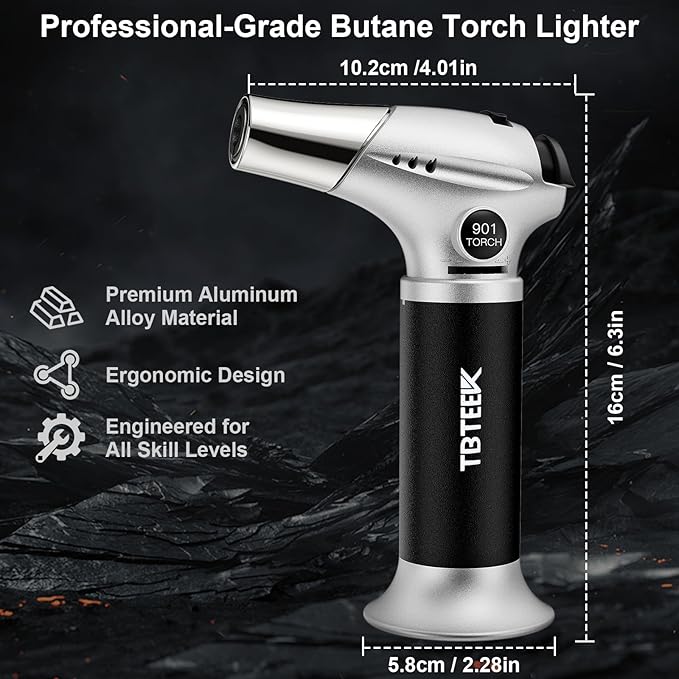 TBTeek Kitchen Butane Torch with Safety Lock for Baking, Crafts & Steak