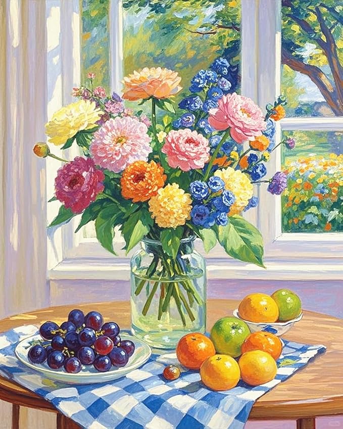 ZRIZQ Paint by Numbers Kit for Adults Beginner,Flowers,16x20