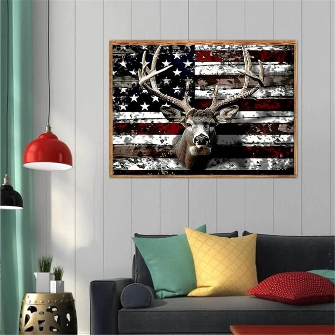 Diamond Art Kits for Adults,America Deer Diamond Painting Kits 12 x 16in