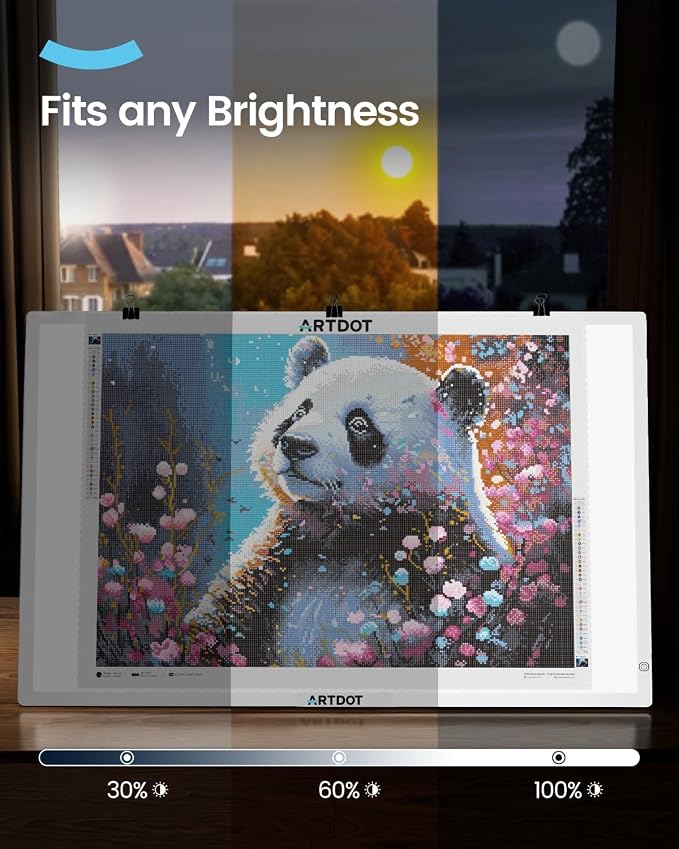 ARTDOT A1 Large LED Light Pad for Diamond Painting AC Powered Light Board Kit Adjustable Brightness Light Box Drawing for 5D Diamond Painting Kits