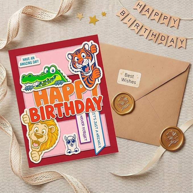 Card Making Stamps and Cutting Dies Set(Funny Animals Pattern) | Durable Silicone Stamps and High - Quality Carbon Steel Dies for Card Making, Photo Albums and Diary Decoration