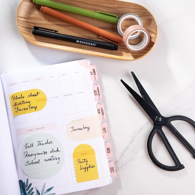 DiverseBee Transparent Sticky Notes Set with Quick Dry Pen (Matera)