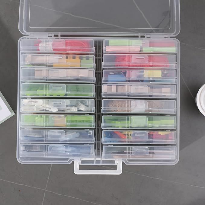 novelinks Photo Storage Boxes with Handle, Photo Organizers and Storage | 2Pack Clear, Photo Albums 4x6 Pictures, Photo Cases, Classroom Organization, Index Card Box, Photo Card Holder, Seed Storage