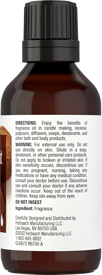 Horbaach Coconut Fragrance Oil for Diffuser Aromatherapy | 1 fl oz (30ml)