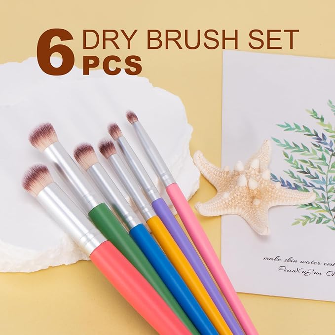 Yoseng Drybrush Set 6 Sizes, Fine Detail Art Paint Brushes