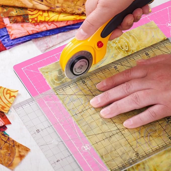 18"x24" Self Healing Cutting Mat, Sewing Mat for Crafts, Double Sided 5-Ply Table Cutting Board for Fabric Quilting Leather Modeling Hobby Project, Pink