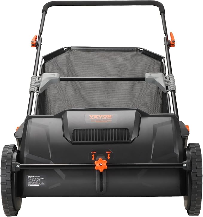 VEVOR Push Lawn Sweeper 21" Leaf & Grass Collector 3.5 cu. ft. Hopper Bag