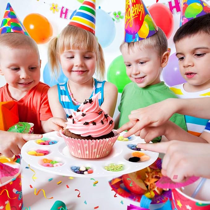 28pcs Paint Tray Palettes Plastic for Kids to Put Cupcake and Art Painting
